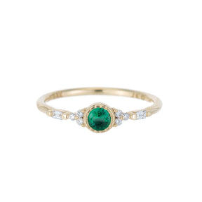Emerald Round Poeme Ring