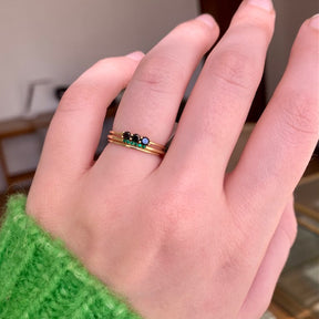 Emerald Semi Pave Ring