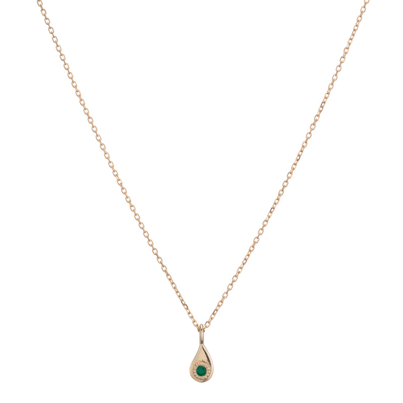 Twisted Teardrop Emerald Necklace