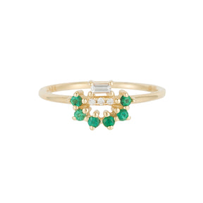 Emerald Baguette Arch Ring