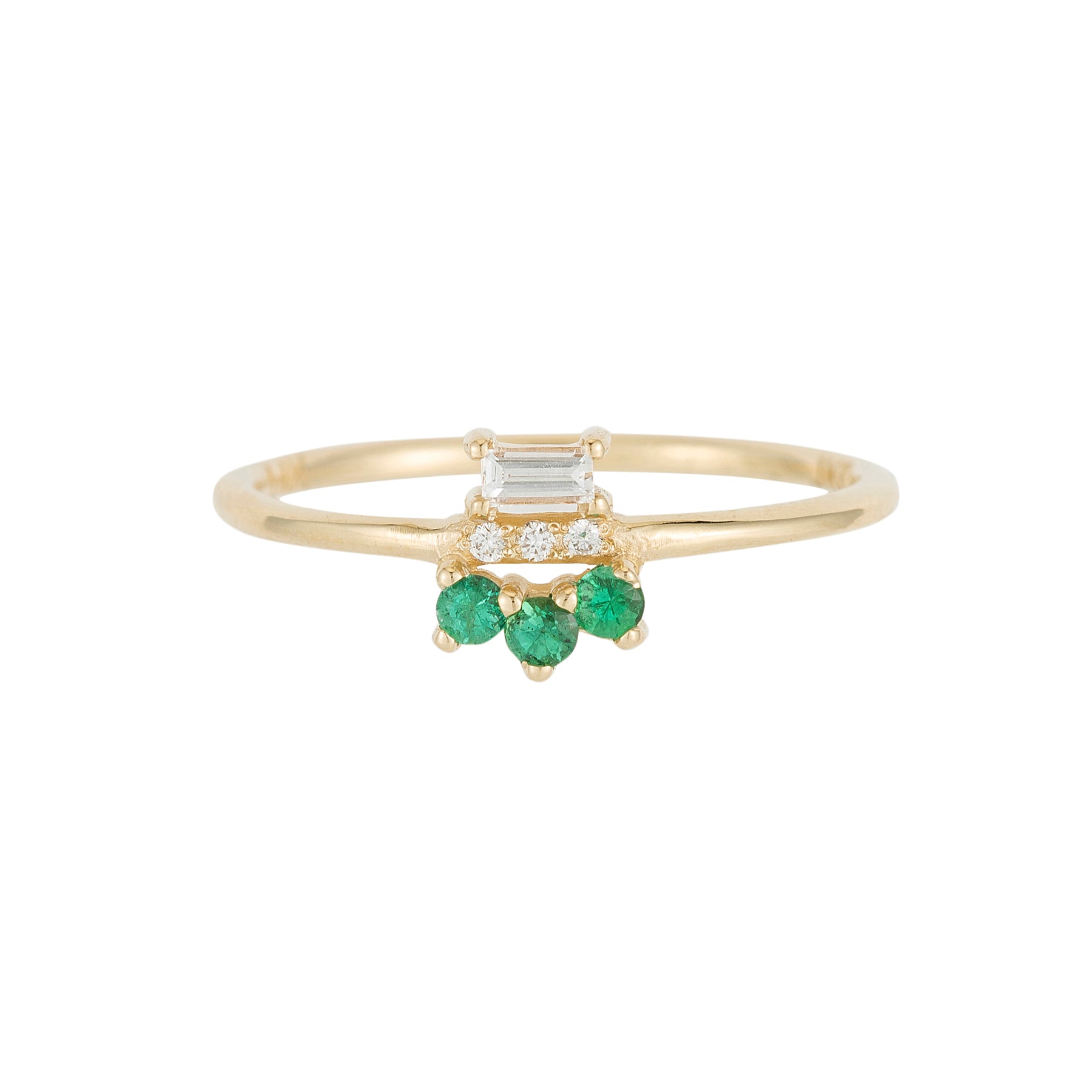 Emerald Baguette Lace Ring