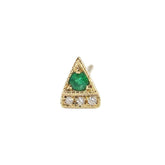 Emerald Deco Point Triangle Stud (Single)