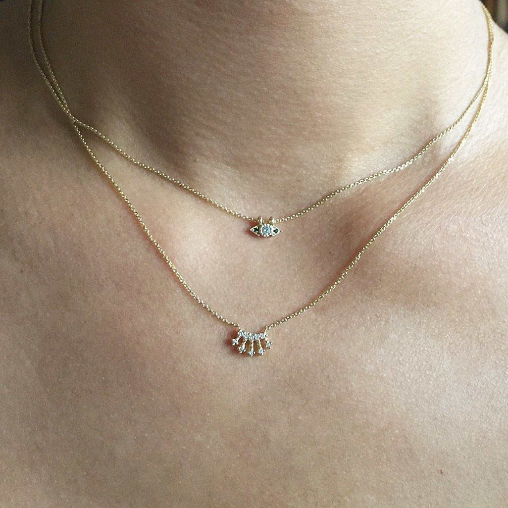 Mini Diamond Crown Necklace