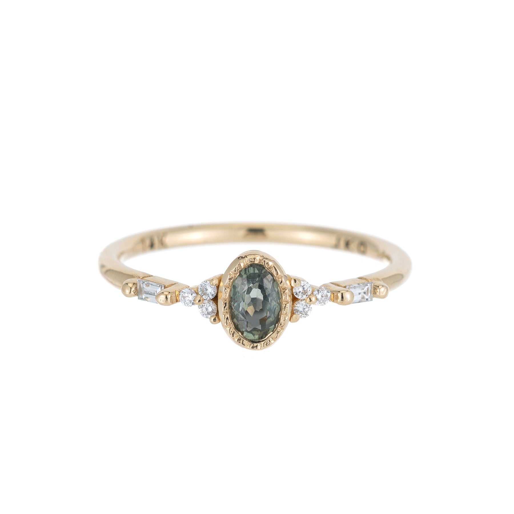 Green Sapphire Oval Poeme Ring