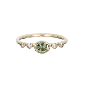 Green Sapphire Dew Ring