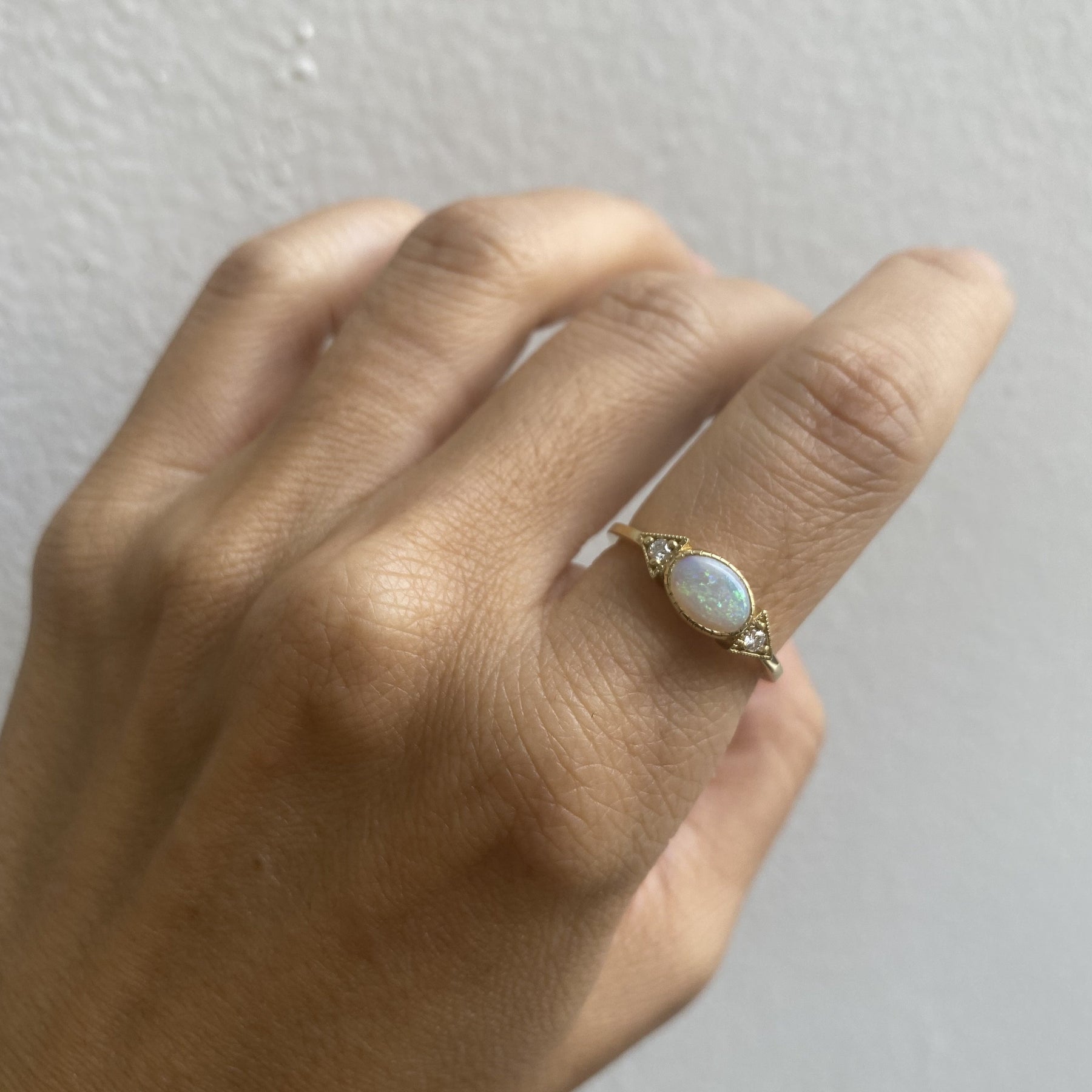 Opal Long Spear Ring