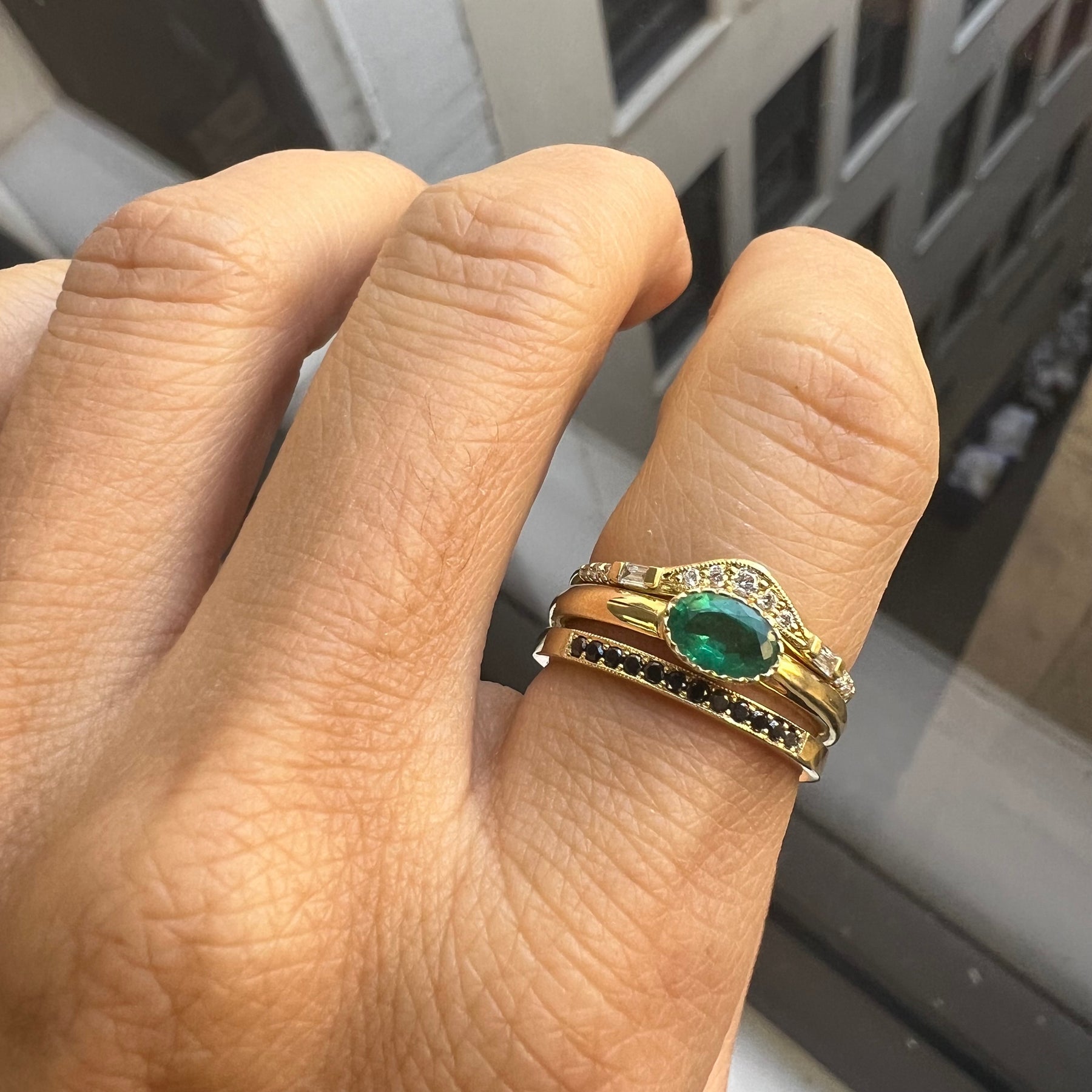 Emerald Chubby Ring