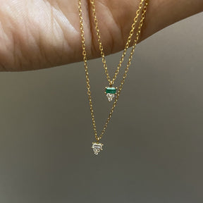 Diamond Baguette Cluster Necklace (ready to ship option)*