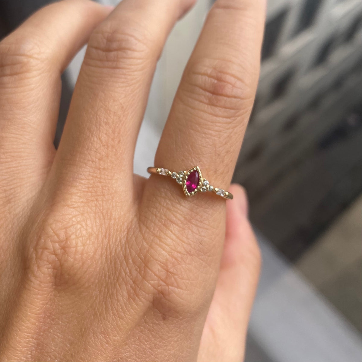 Ruby Marquise Poeme Ring