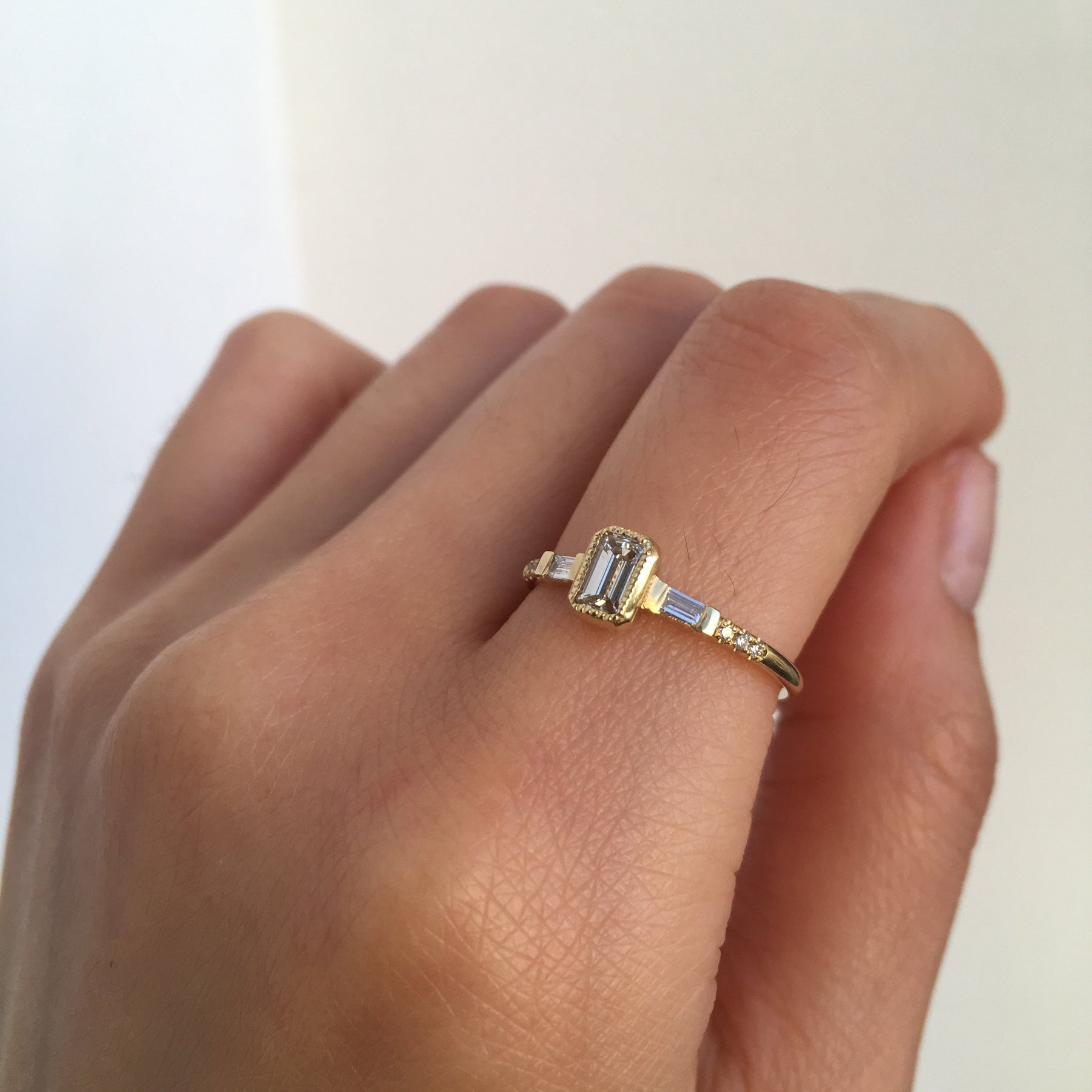 Diamond YJ Baguette Ring