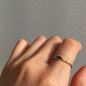 Emerald Marquise Equilibrium Ring