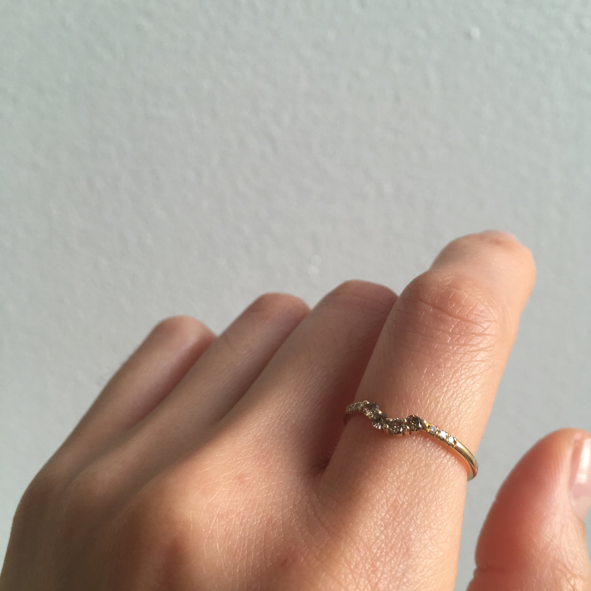 Champagne Diamond Arch Ring