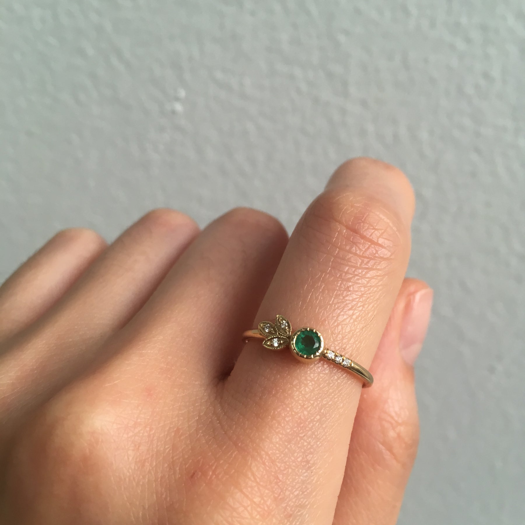 Emerald Leaf Ring