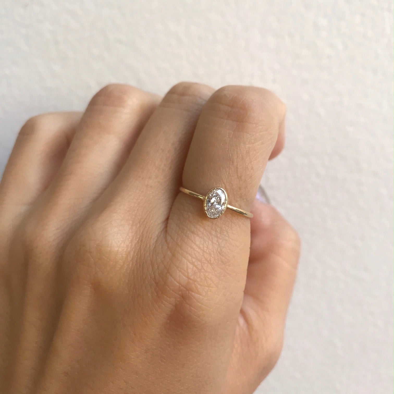 Oval Diamond Wisp Ring