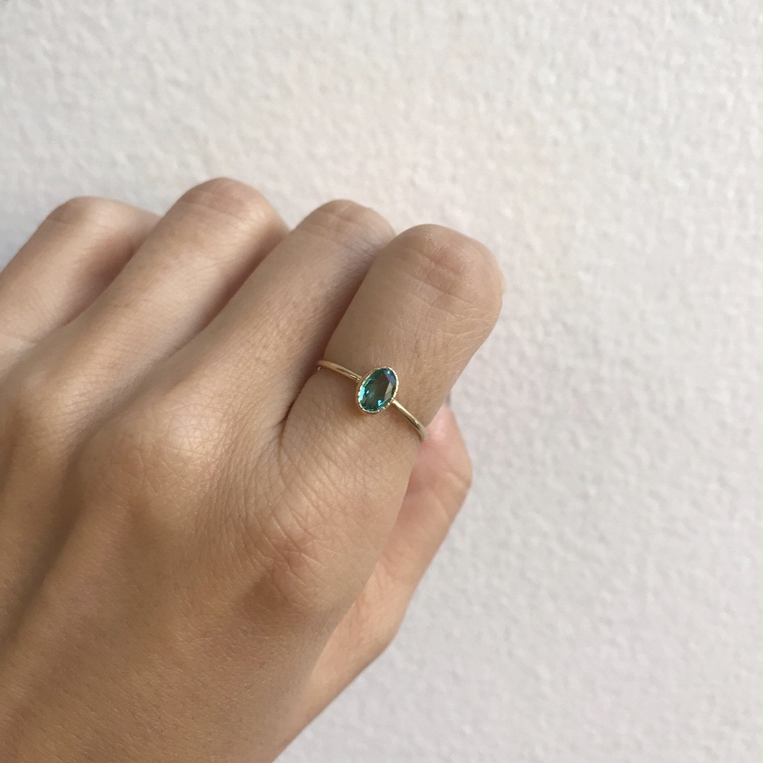 Oval Emerald Wisp Ring (ready to ship option)*