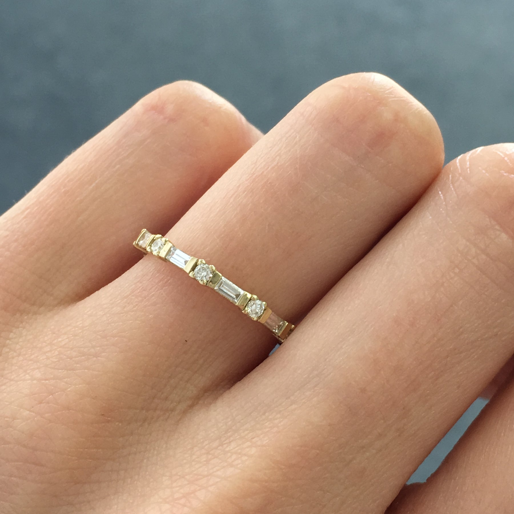 Baguette Round Diamond Eternity Band