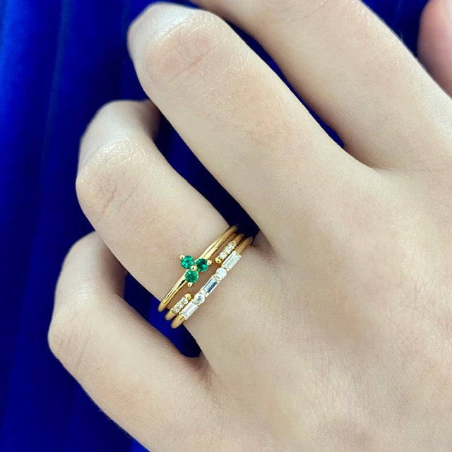 Emerald Triad Ring