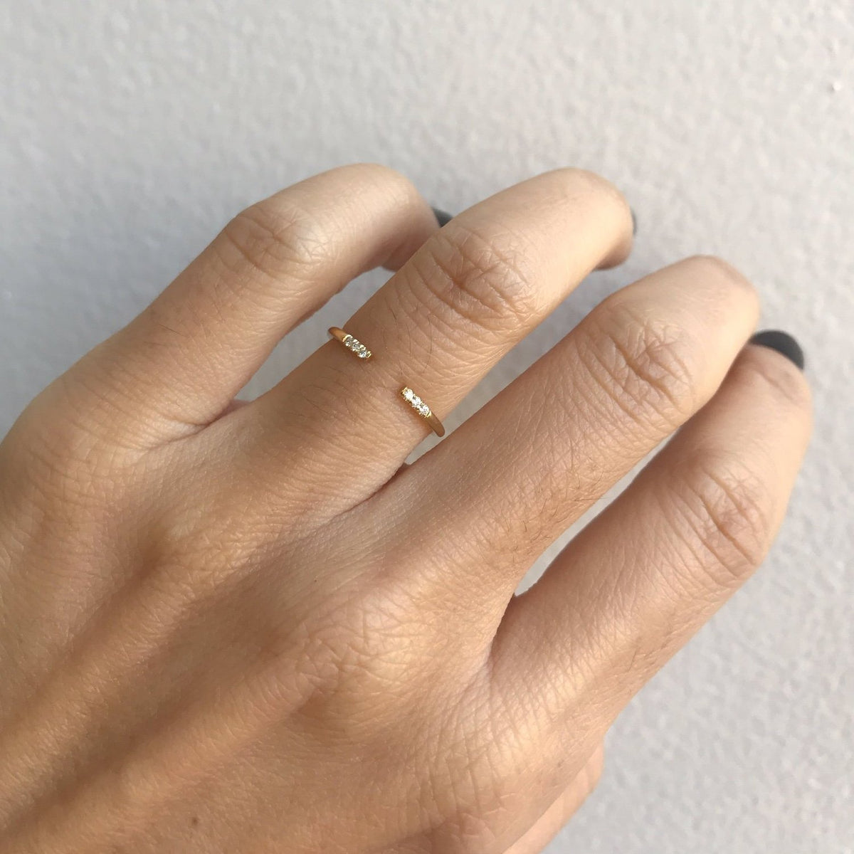 White Equilibrium Cuff Diamond Ring