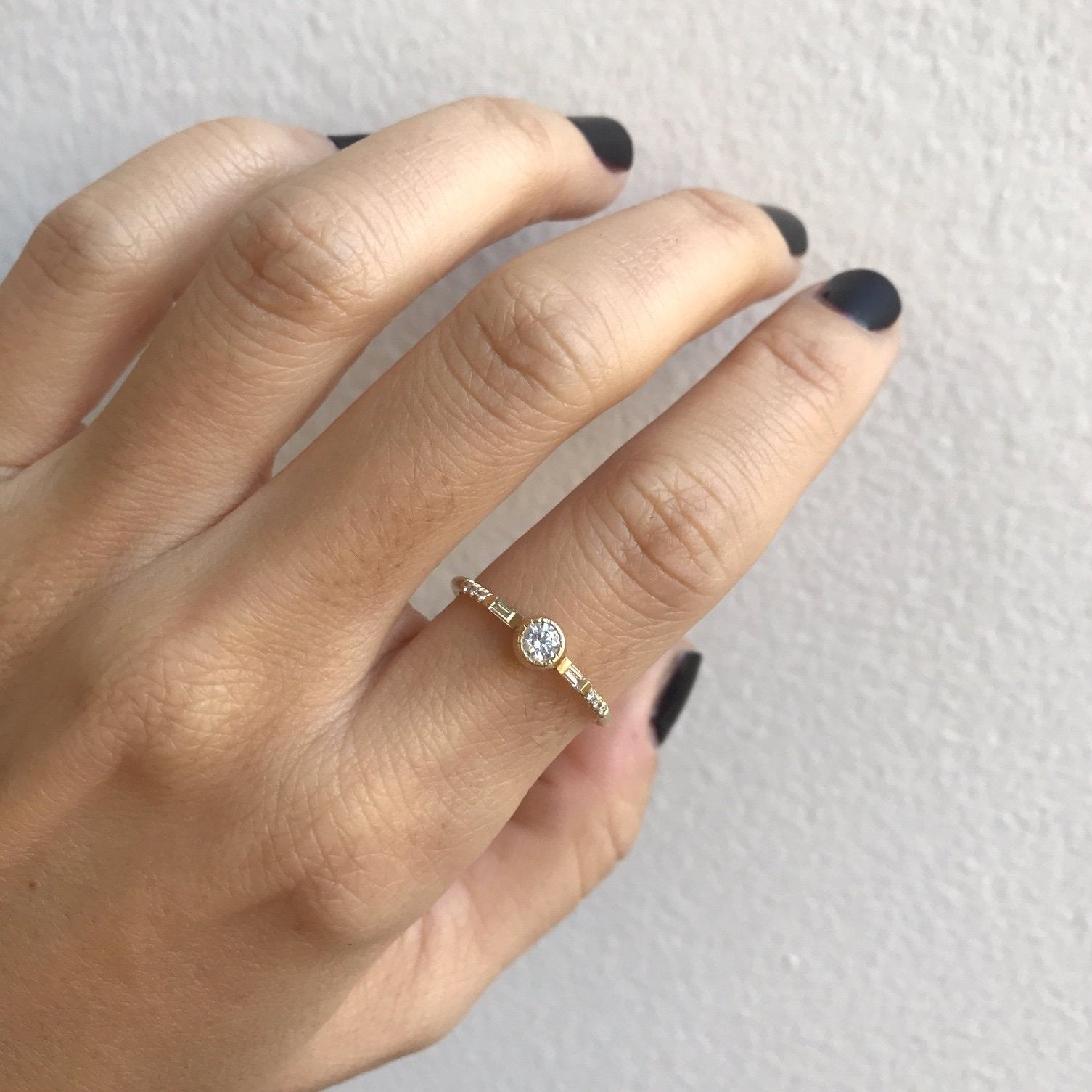 Diamond Baguette Mini Equilibrium Ring