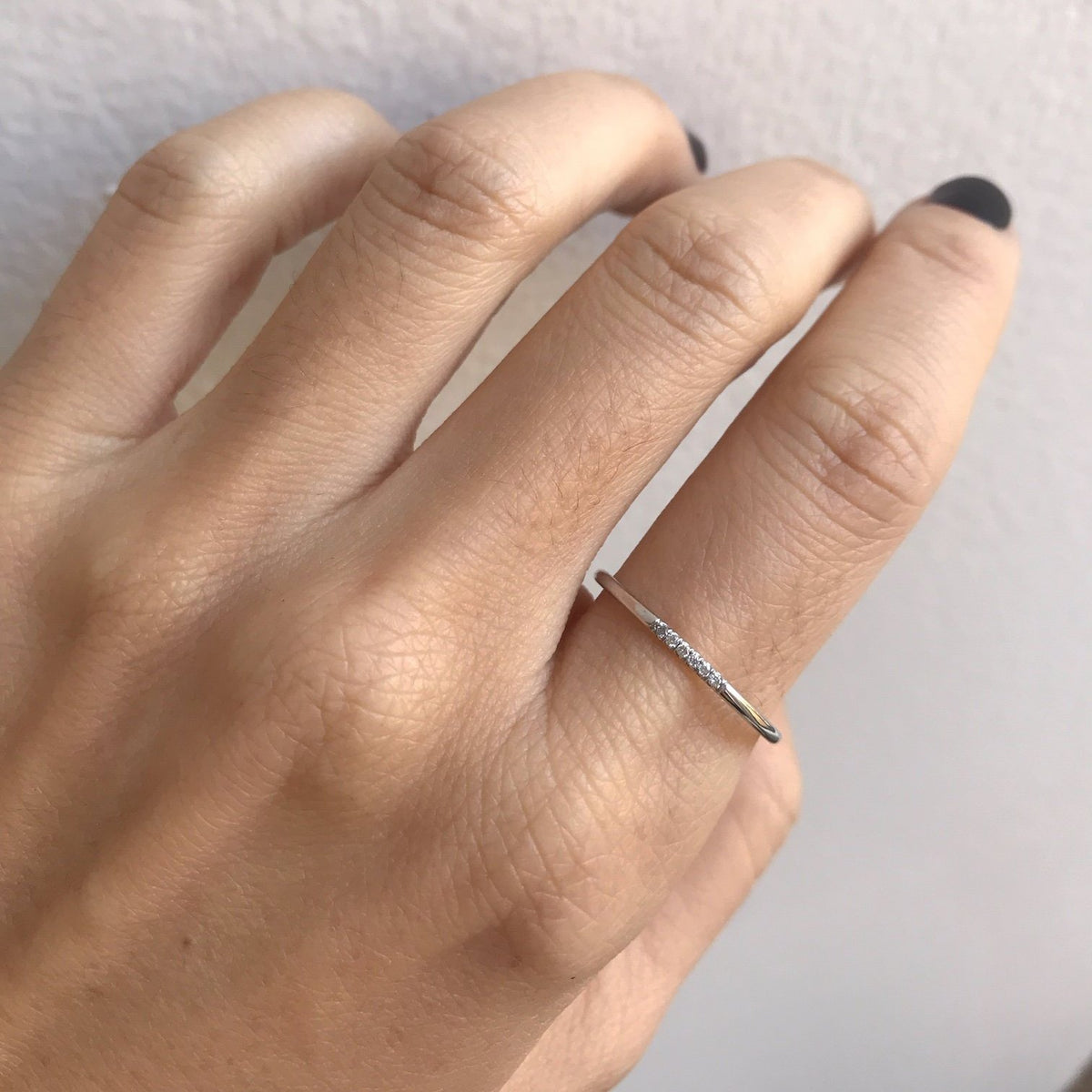 White Semi Pave Ring