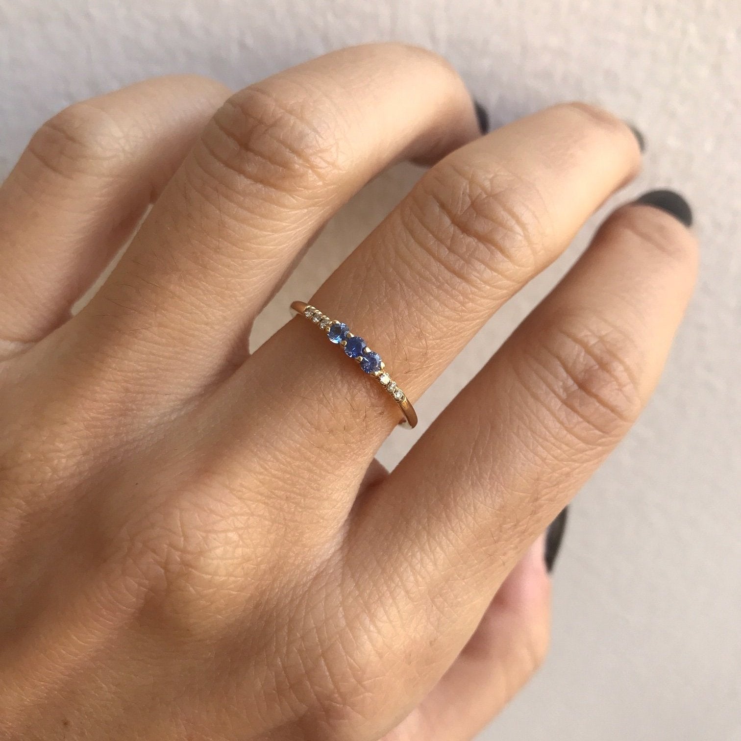 3 Sapphire Equilibrium Ring