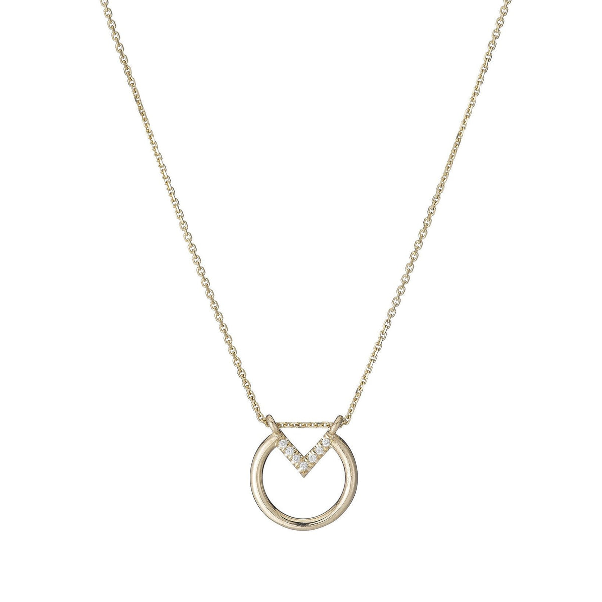 Open Diamond Circle Necklace (ready to ship option)*