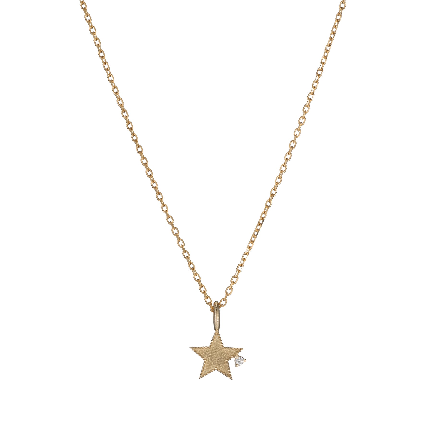 Beaded Diamond Star Necklace (ready to ship option)*