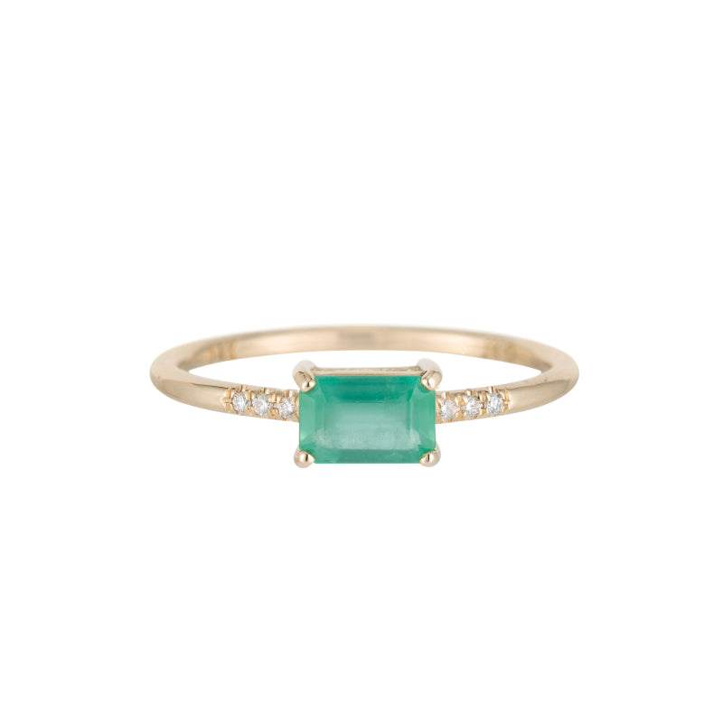 East West emerald Equilibrium Ring