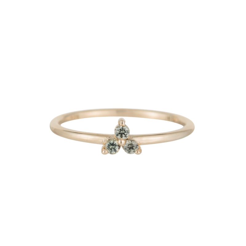 Green Sapphire Triad Ring