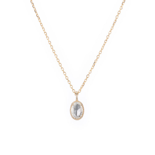 Oval Rose Cut Diamond Necklace