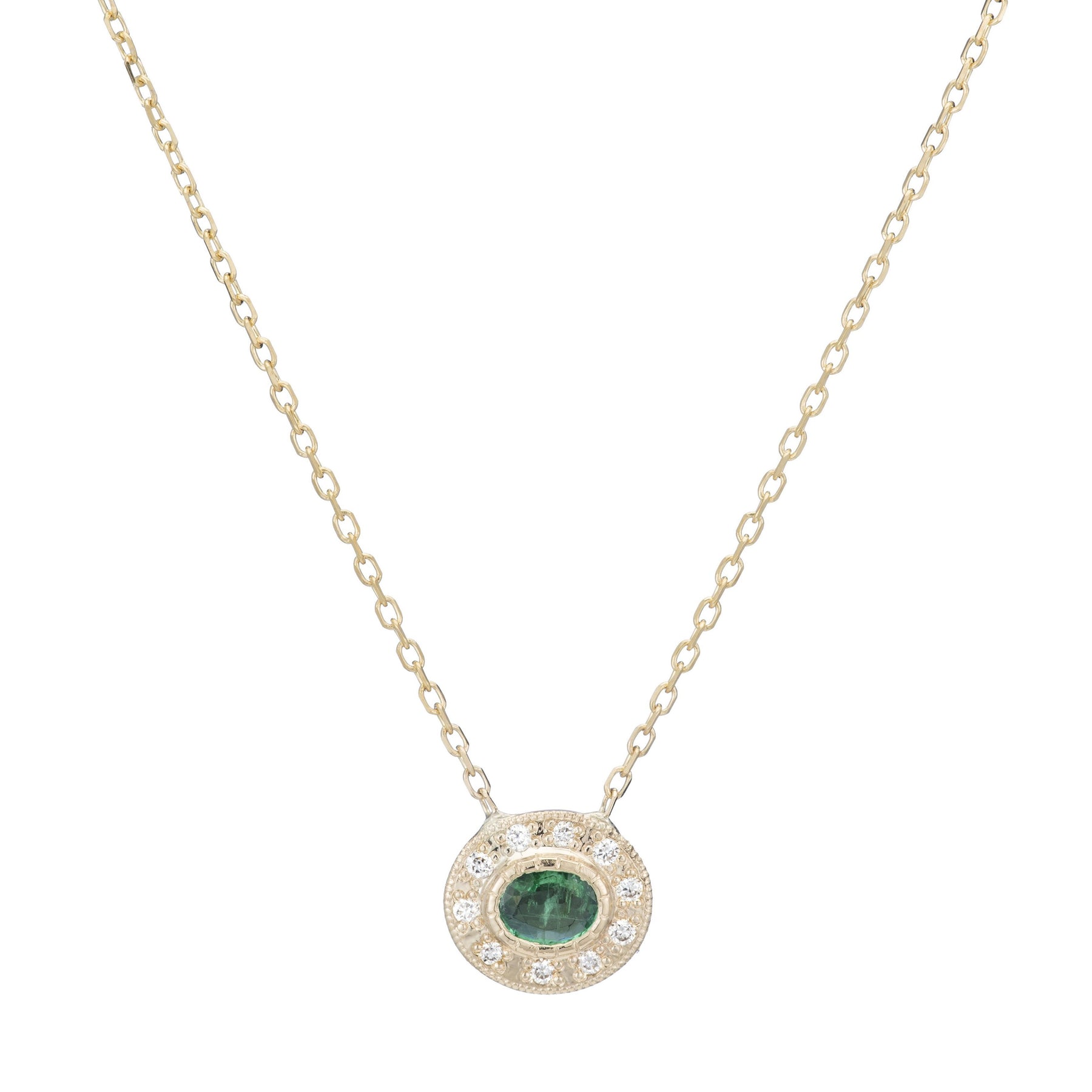 Emerald Halo Necklace