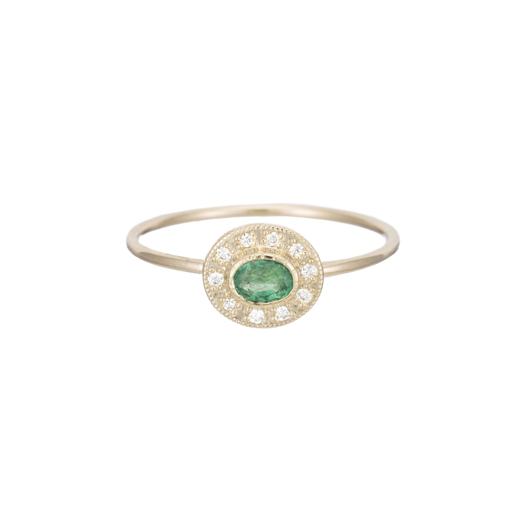 Emerald Halo Ring