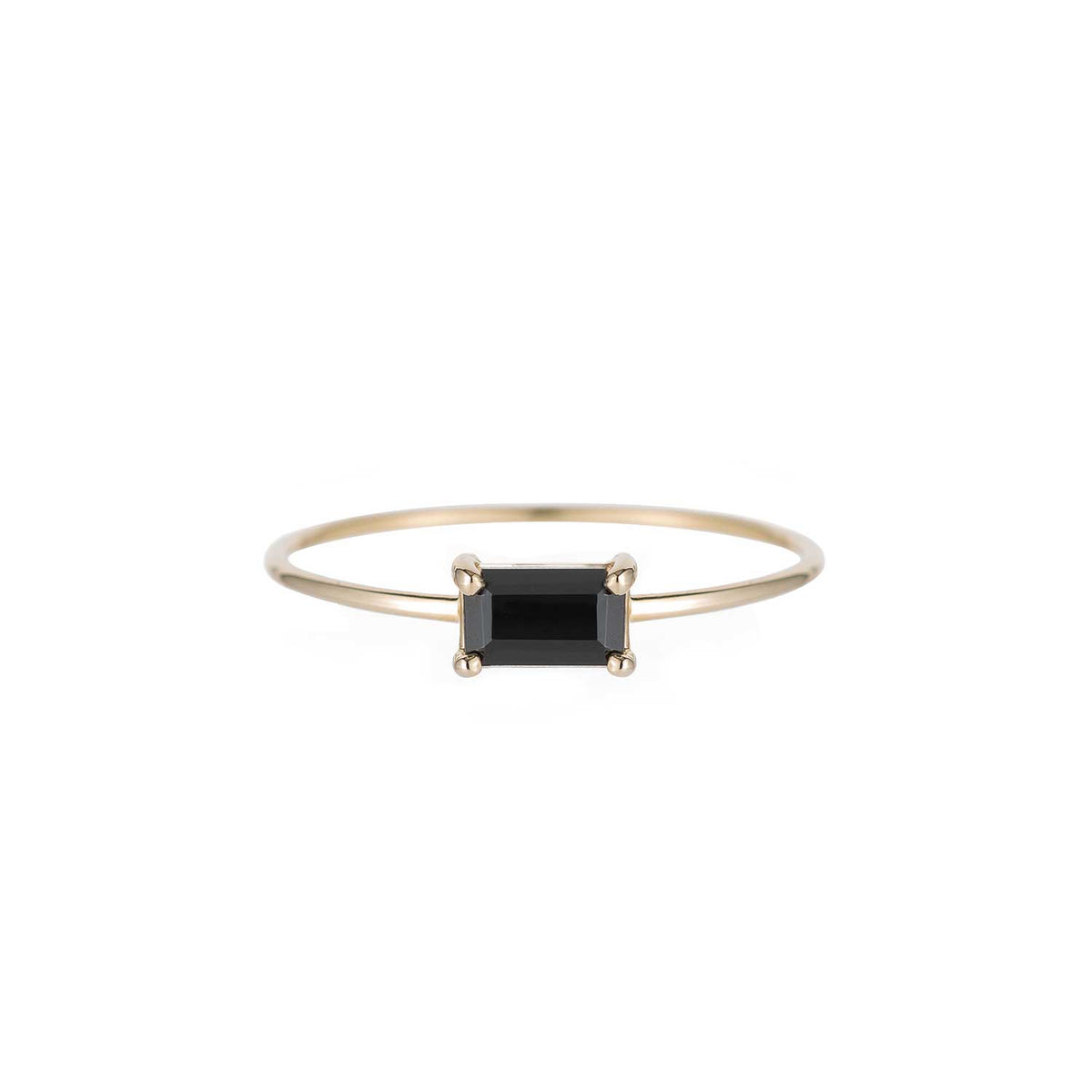 Black Onyx Ring with Gold Band