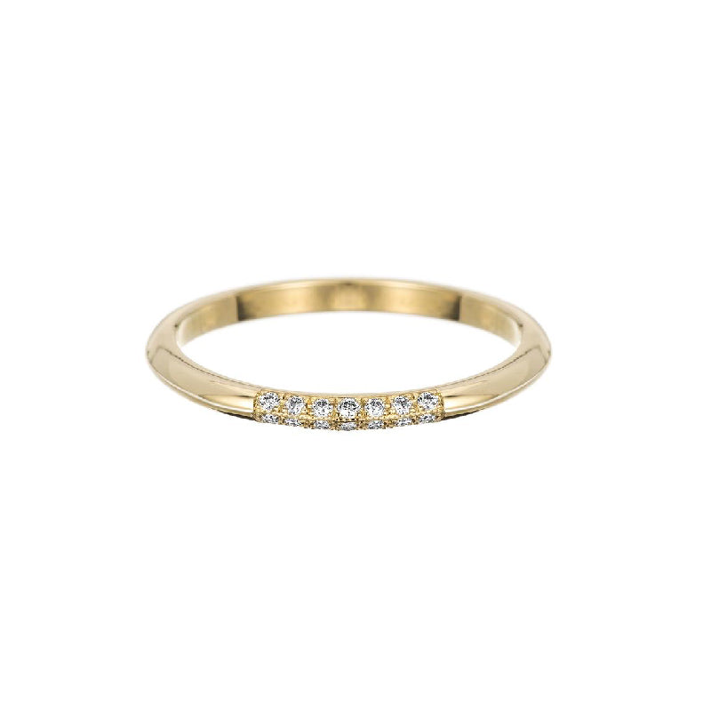 Knife Edge Semi Pave Ring