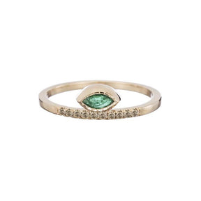 Marquise Emerald Balance Ring