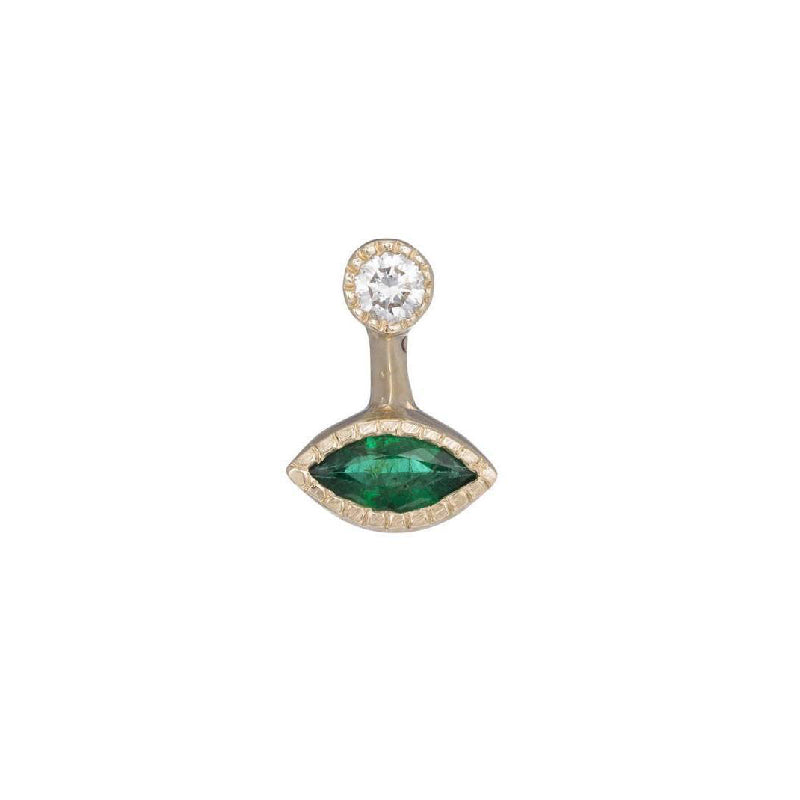 Marquise Emerald Drop Stud (Single)