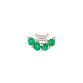 Mini Baguette Emerald Lace Stud (Single)