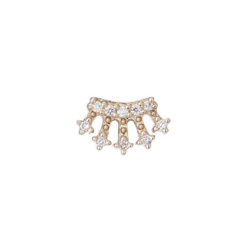 Mini Diamond Crown Stud (Single)