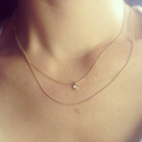 Diamond Mini Hexagon Necklace (ready to ship option)*