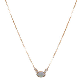 Opal Diamond Dew Necklace (ready to ship option)*