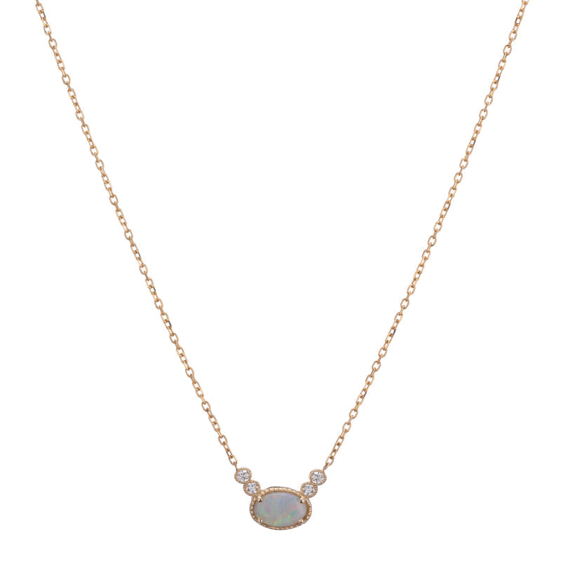 Opal Diamond Dew Necklace (ready to ship option)*