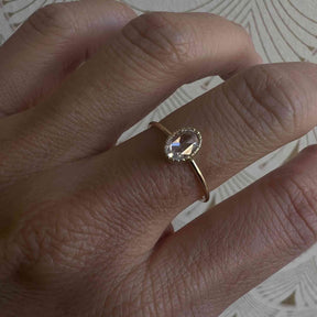 Oval Rose Cut Diamond Wisp Ring