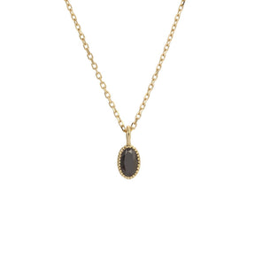 Oval Black Diamond Wisp Necklace