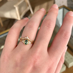 Oval Emerald Cluster Ring
