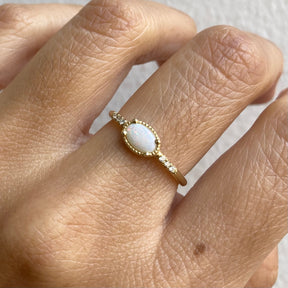 Oval Opal Equilibrium Ring