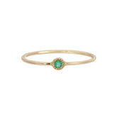 Round Emerald Moondrop Ring