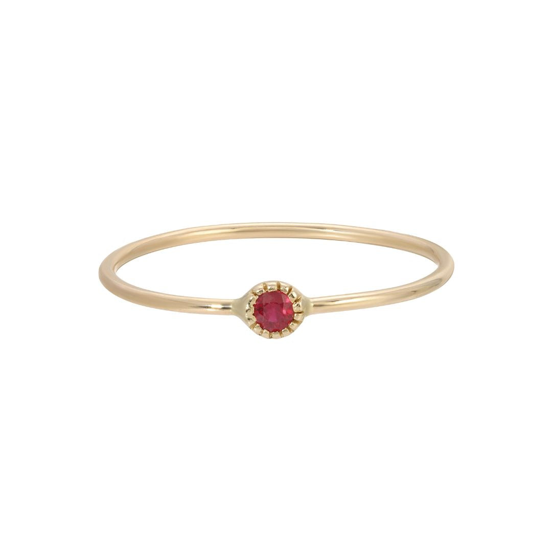 Round Ruby Moondrop Ring