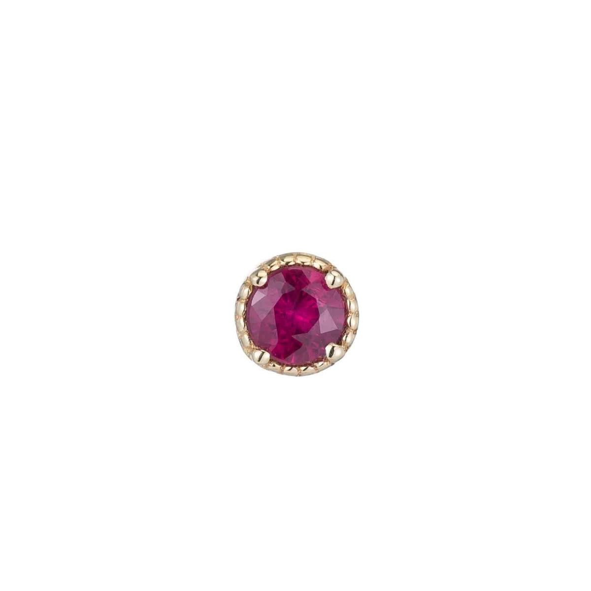 Ruby Milgrain Stud (Single) (ready to ship option)*