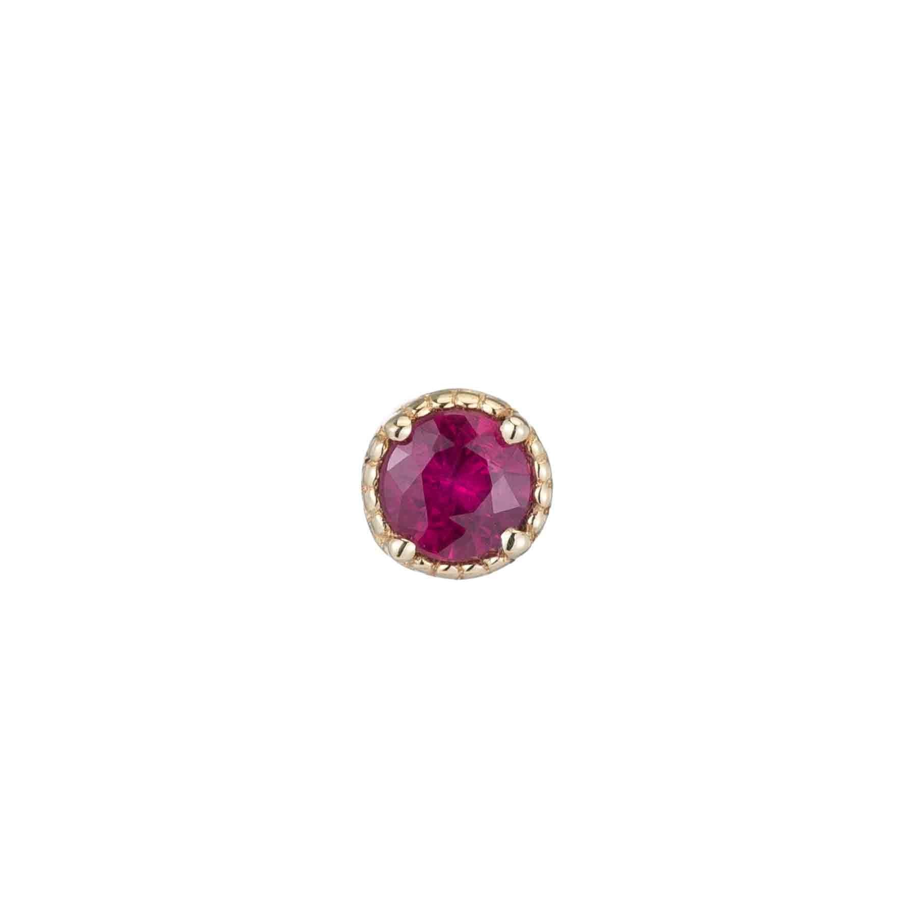 Ruby Milgrain Stud (Single) (ready to ship option)*