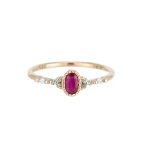 Ruby Oval Poeme Ring